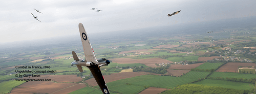 Combat in France sketch idea Battle of France air combat