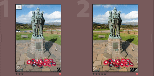 Lightroom screenshot of two images