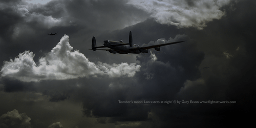 Lancasters-at-night-FB Avro Lancasters among clouds at night