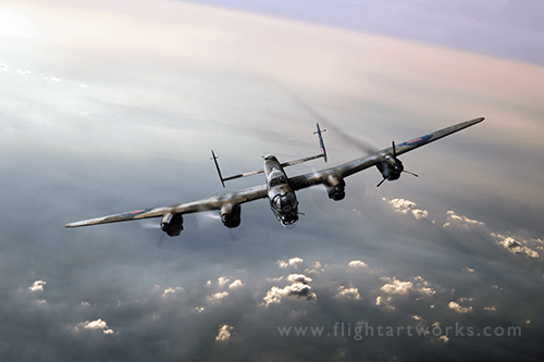 RAF Lancaster above clouds