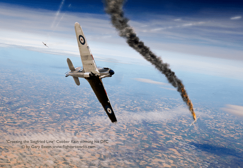 Kain-over-France-2-March-FB RAF Hawker Hurricane in aerial combat