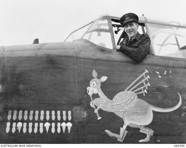Australian War Memorial collection PD image UK0396 Lancaster W5005 nose art