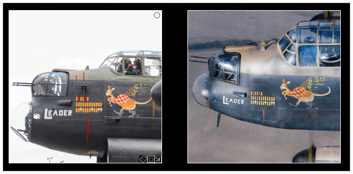 Left: PA474 this week Right: detail from my depiction