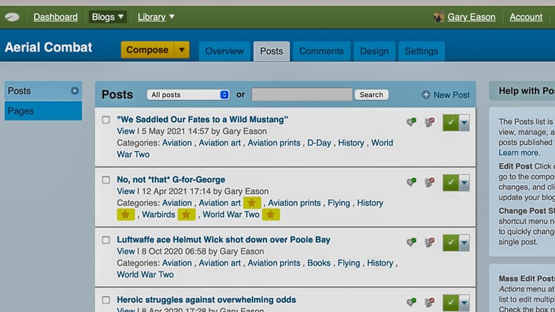 Typepad interface screenshot