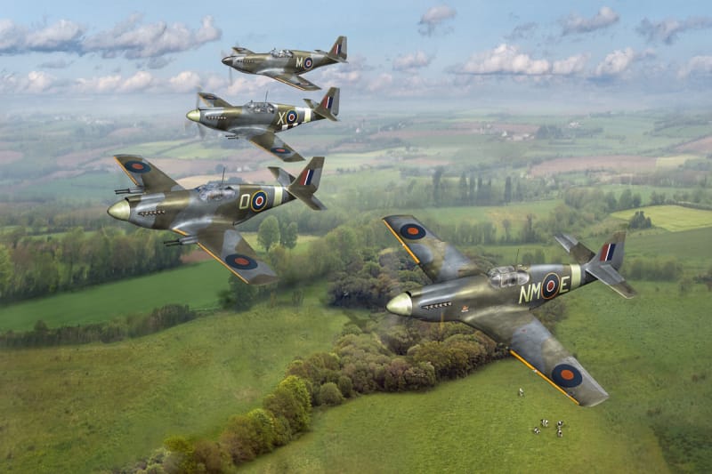 268 Squadron Mustangs in flight
